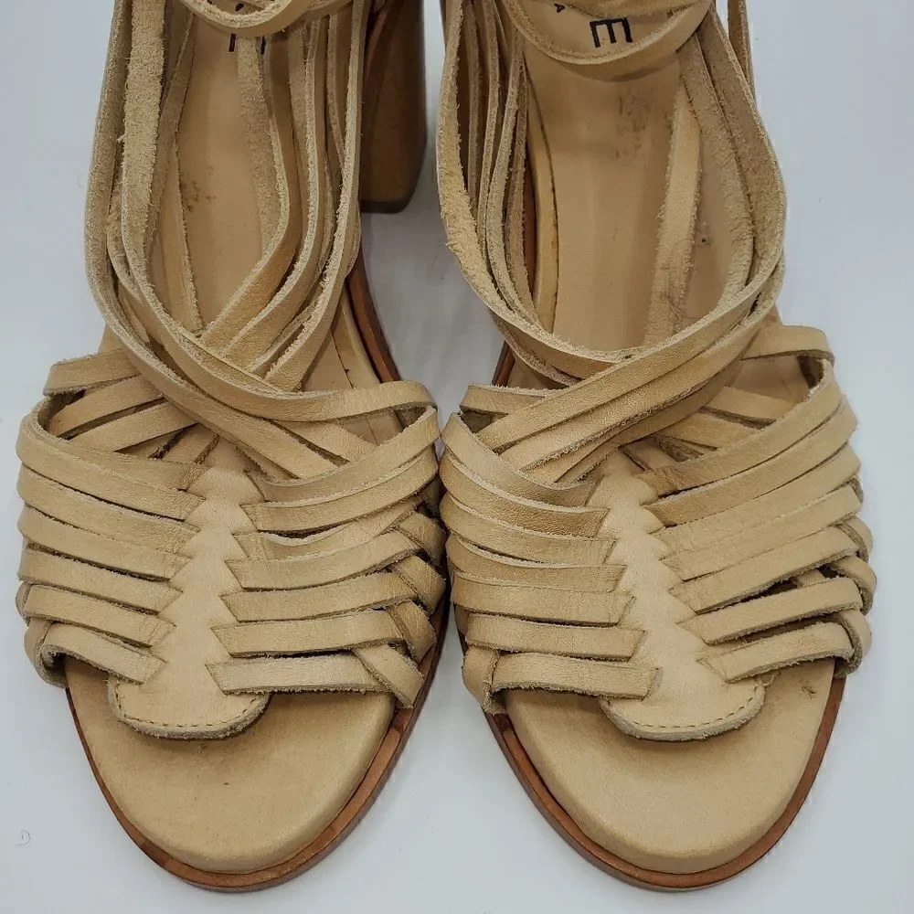 Baske California Hermosa Cross Strap Block Heel Sandal Size 9